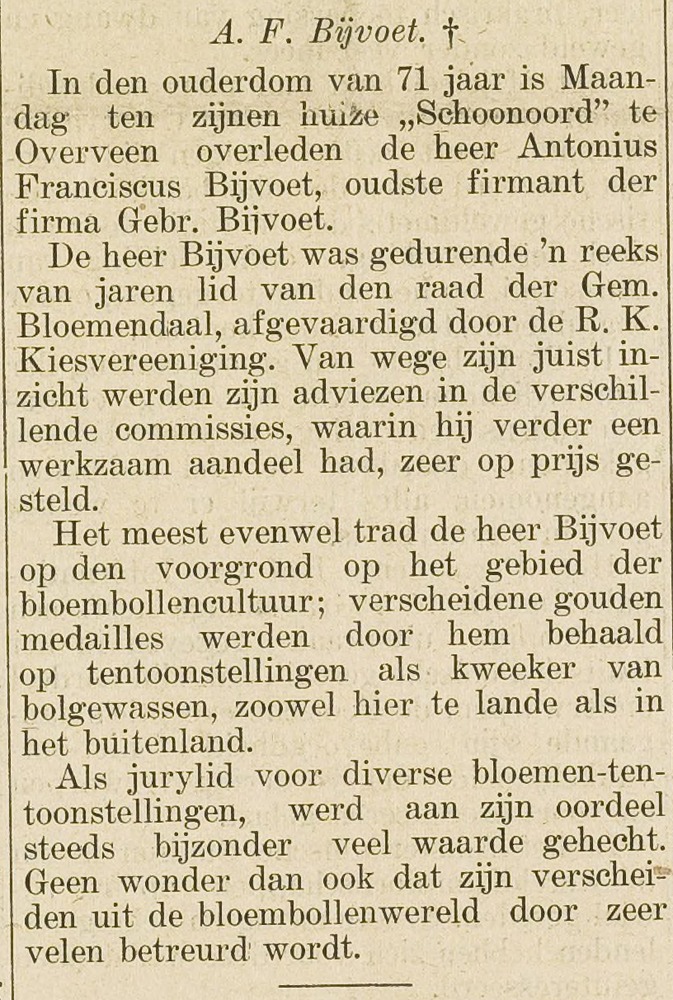 29 .8.1925 AF Bijvoet